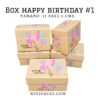 BOX HAPPY BIRTHDAY #1 11X8X5.5CMS. (PAQ. MIXTO X 4U)