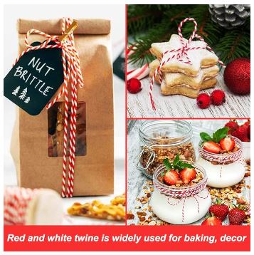 CUERDA DE ALGODON ROJO Y BLANCO 1MM X 100G.