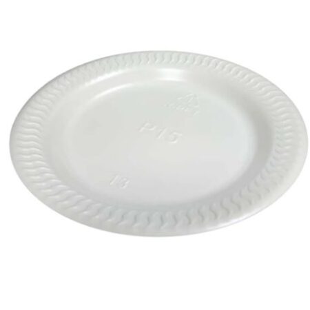 PLATO #15 FIESTA BLANCO PET PLUS PAQ. 25U