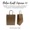 Bolsa Kraft para Regalo: 1A Círculos Negros 16x8x21.5cms.