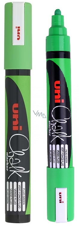 MARCADOR TIZA LIQUIDA UNI CHALK 5MM PUNTA REDONDA VERDE NEON