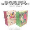 BOLSAS UNICORNIO HAPPY BIRTHDAY 18X23X10 CMS. (PAQ. MIXTO X 2U)