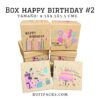 BOX HAPPY BIRTHDAY #2 9.5x9.5X5.5CMS. (PAQ. MIXTO X 4U)