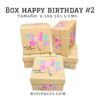 BOX HAPPY BIRTHDAY #2 9.5x9.5X5.5CMS. (PAQ. MIXTO X 4U)