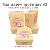 BOX HAPPY BIRTHDAY #2 9.5x9.5X5.5CMS. (PAQ. MIXTO X 4U)