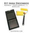 KIT PARA ENGOMADO: BANDEJA + MANOPLA DE RODILLO + 3 MINI RODILLOS