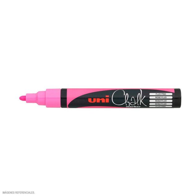 MARCADOR UNI CHALK 5MM PUNTA REDONDA ROSADO NEON