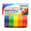 MASKING TAPE PACK X 5 COLORES (3/4"X11YDS) (18mm x 10m)