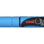 MARCADOR TIZA LIQUIDA UNI CHALK 8MM PUNTA GRUESA AZUL CLARO