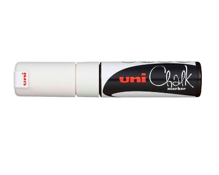 MARCADOR UNI CHALK 8MM PUNTA GRUESA BLANCO