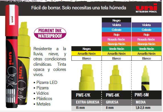 MARCADOR UNI CHALK 8MM PUNTA GRUESA VIOLETA