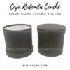 CAJA FORRADA REDONDA 15 CMS DIAM. MATERIAL COUCHÉ - COLOR NEGRO