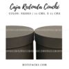 CAJA FORRADA REDONDA 15 CMS DIAM. MATERIAL COUCHÉ - COLOR NEGRO