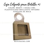 CAJA COLGANTE PARA BOTELLA #1 Kraft 9x9x3 cms.