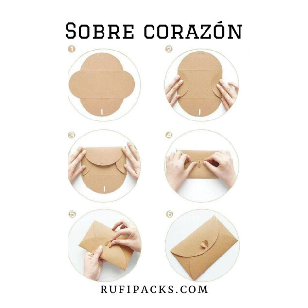 SOBRE PARA TARJETA CORAZÓN KRAFT 10X6.5 CMS.