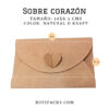 SOBRE PARA TARJETA CORAZÓN KRAFT 10X6.5 CMS.