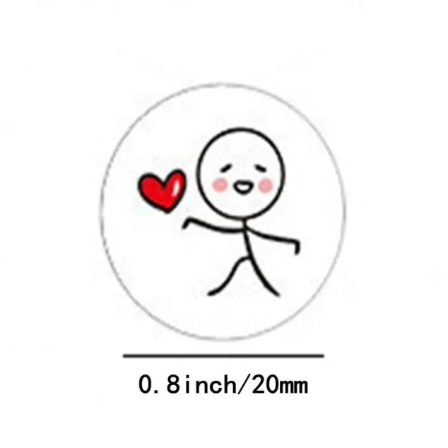 PEGATINAS CORAZON 2CMS. x Rollo de 500u.