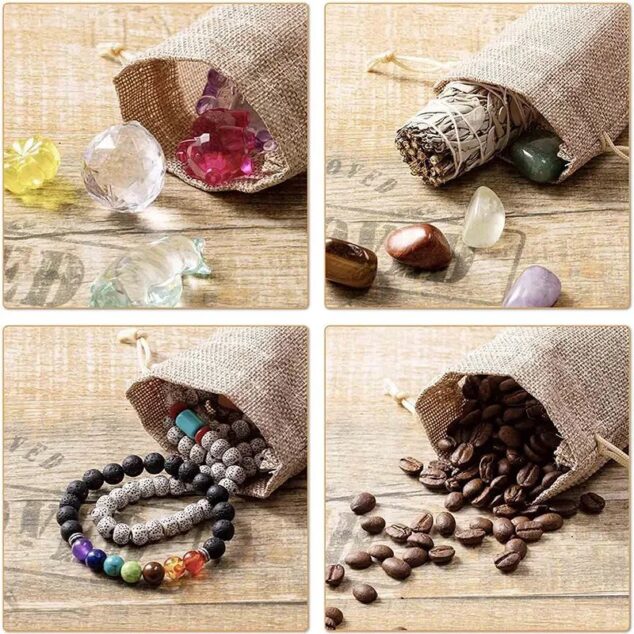 BOLSA DE YUTE IMPORTADO COLOR NEGRO 9X12CMS. PAQ. X 10U.