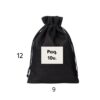 BOLSA DE YUTE IMPORTADO COLOR NEGRO 9X12CMS. PAQ. X 10U.