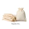 BOLSA DE YUTE IMPORTADO COLOR HUESO/CREMA 9X12CMS. PAQ. X 10U.