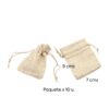 BOLSA DE YUTE IMPORTADO COLOR NATURAL 7X9CMS. PAQ. X 10U.