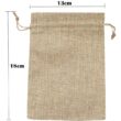 BOLSA DE YUTE IMPORTADO COLOR NATURAL 13X18CMS. PAQ. X 10U.