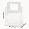 BOLSA ASA CUADRADA CUERINA BLANCO - PVC TRANSPARENTE 17.5x20X9.5
