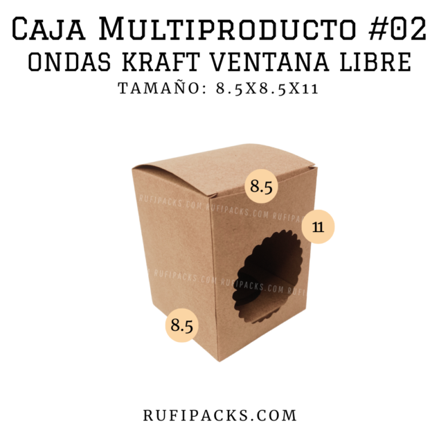 CAJA MULTIPRODUCTO #02 ONDAS KRAFT VENTANA LIBRE
