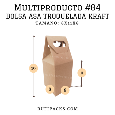 MULTIPRODUCTO #04 BOLSA ASA TROQUELADA KRAFT