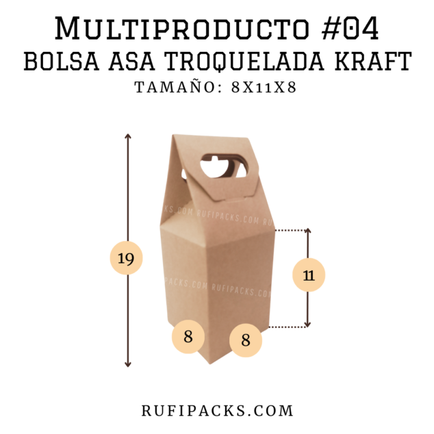 MULTIPRODUCTO #04 BOLSA ASA TROQUELADA KRAFT