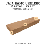 Caja Ramo Chelero para 6 latas, color kraft, con tapa, base e inserto.