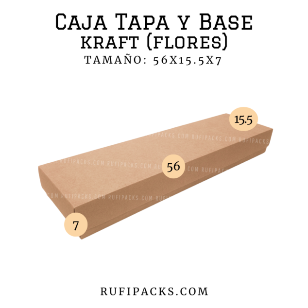 CAJA TAPA Y BASE 56X15.5X7 KRAFT (FLORES)