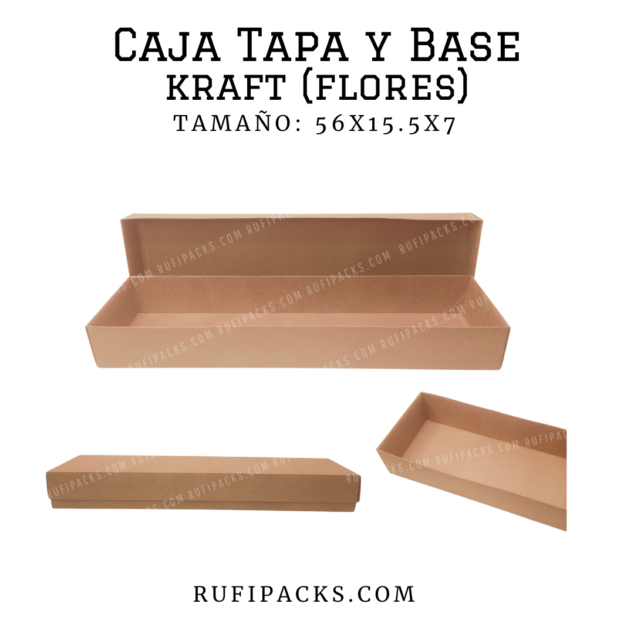 CAJA TAPA Y BASE 56X15.5X7 KRAFT (FLORES)