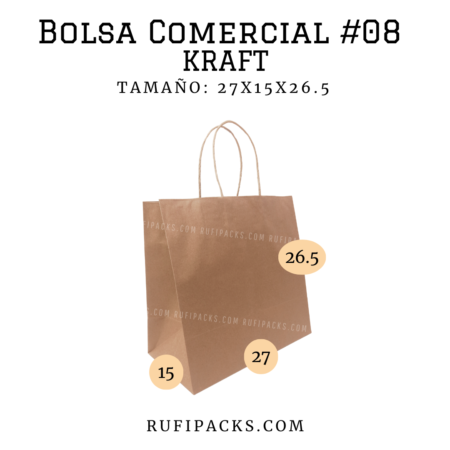 BOLSA COMERCIAL #08 27x15x26.5 KRAFT