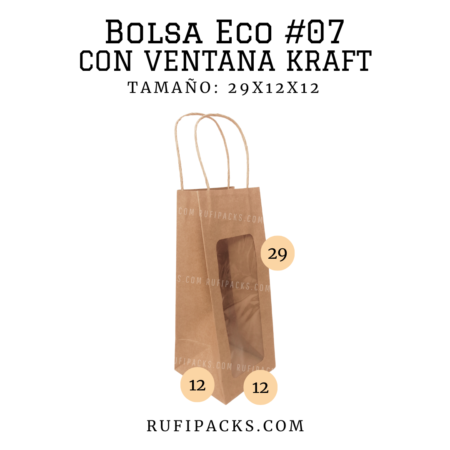 BOLSA ECO #07 CON VENTANA 29x12x12 KRAFT