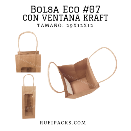 BOLSA ECO #07 CON VENTANA KRAFT