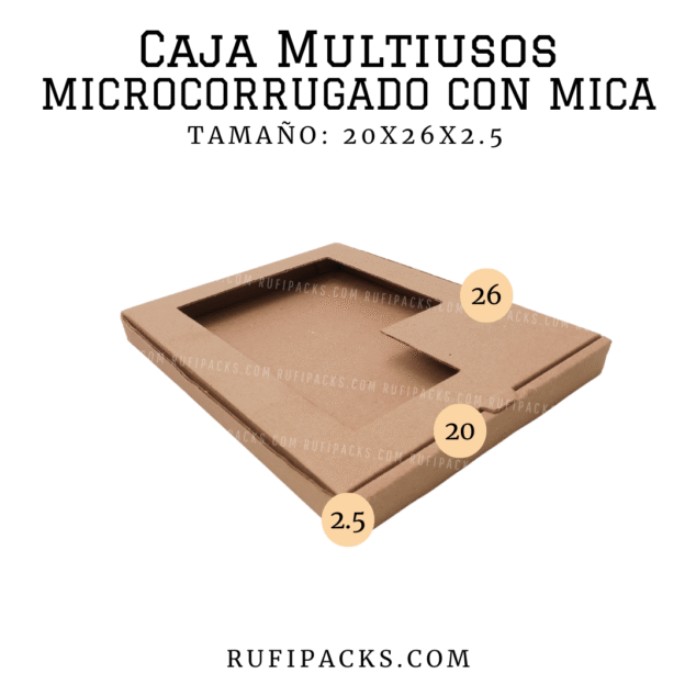 CAJA MULTIUSOS MICROCORRUGADO CON MICA 20X26X2.5