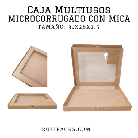 Caja multiusos en cartón microcorrugado.