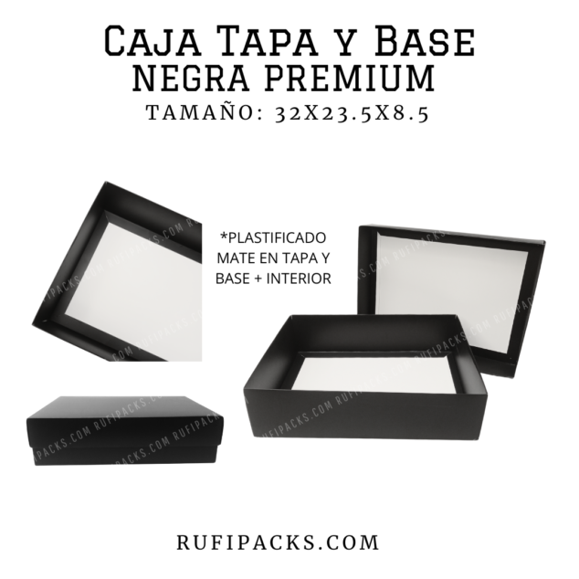 CAJA 32X23.5X8.5 TAPA Y BASE NEGRA PREMIUM