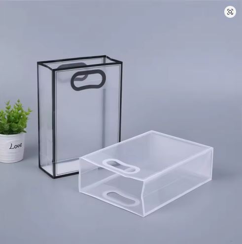 BOLSA TRANSPARENTE BORDE BLANCO 22X30X11 CMS