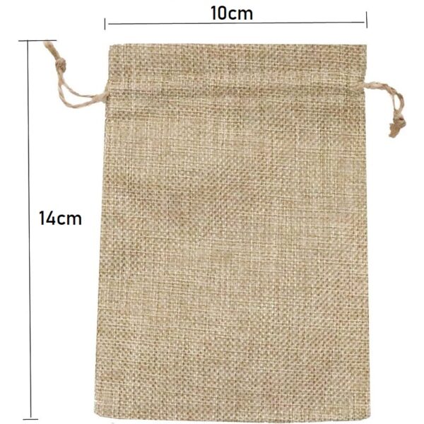 BOLSA DE YUTE IMPORTADO COLOR NATURAL 10x14 PAQ. X 10U.
