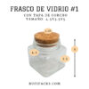 FRASCOS DE VIDRIO #1 CON TAPA DE CORCHO