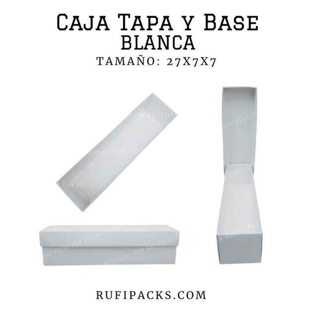 CAJA 27x7x7 TAPA Y BASE #9 BLANCO