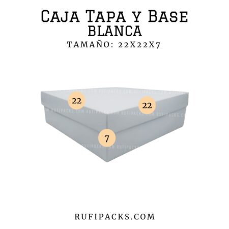 CAJA 22X22X7 TAPA Y BASE #6 BLANCA