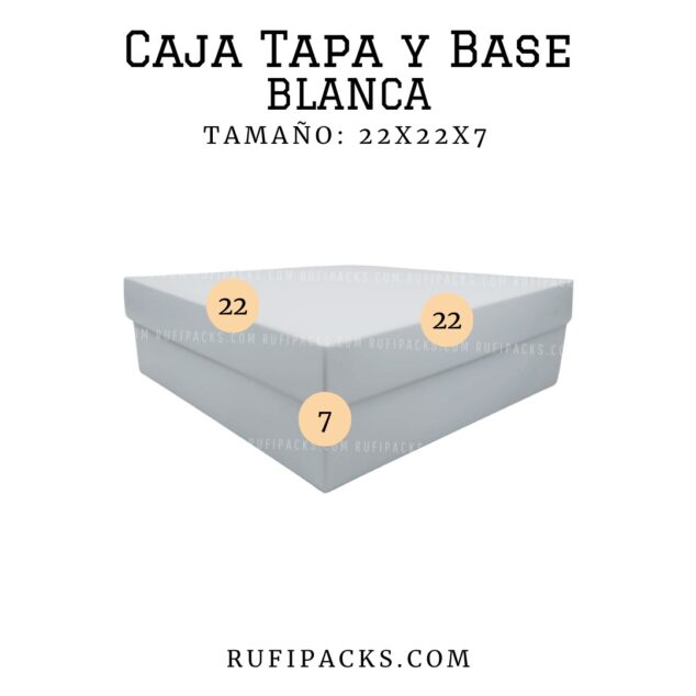 CAJA 22X22X7 TAPA Y BASE #6 BLANCA