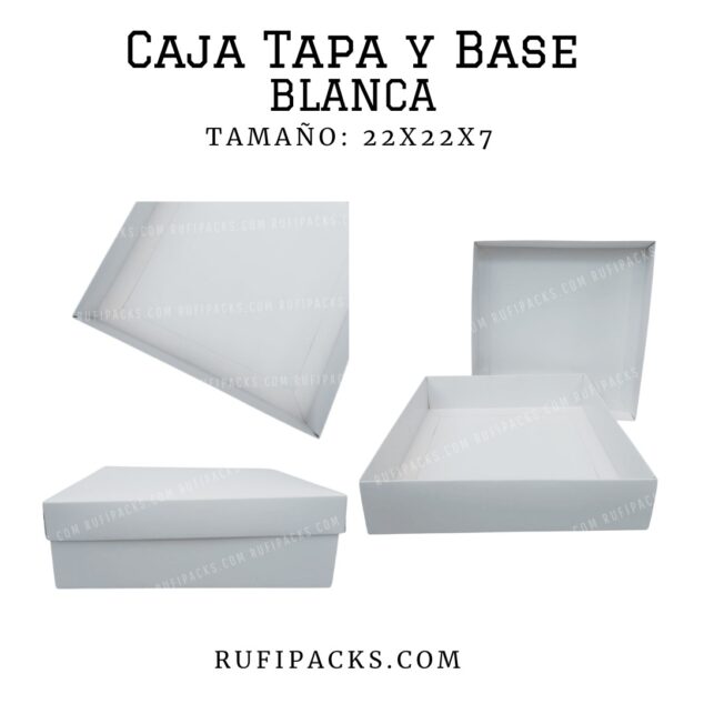 CAJA 22X22X7 TAPA Y BASE #6 BLANCA