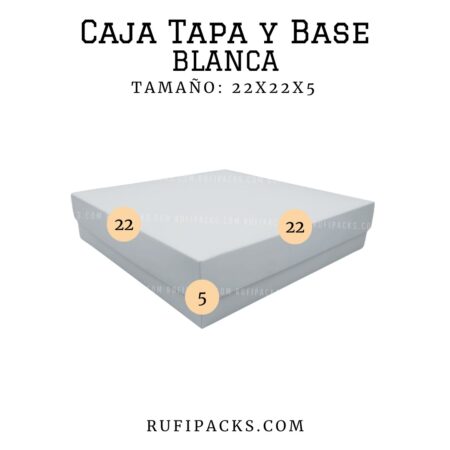 CAJA 22X22X5 TAPA Y BASE #5 BLANCA