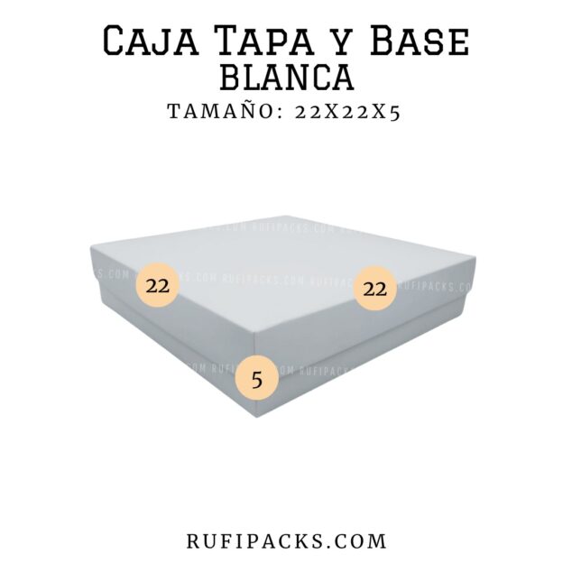 CAJA 22X22X5 TAPA Y BASE #5 BLANCA