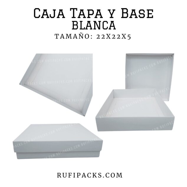 CAJA 22X22X5 TAPA Y BASE #5 BLANCA