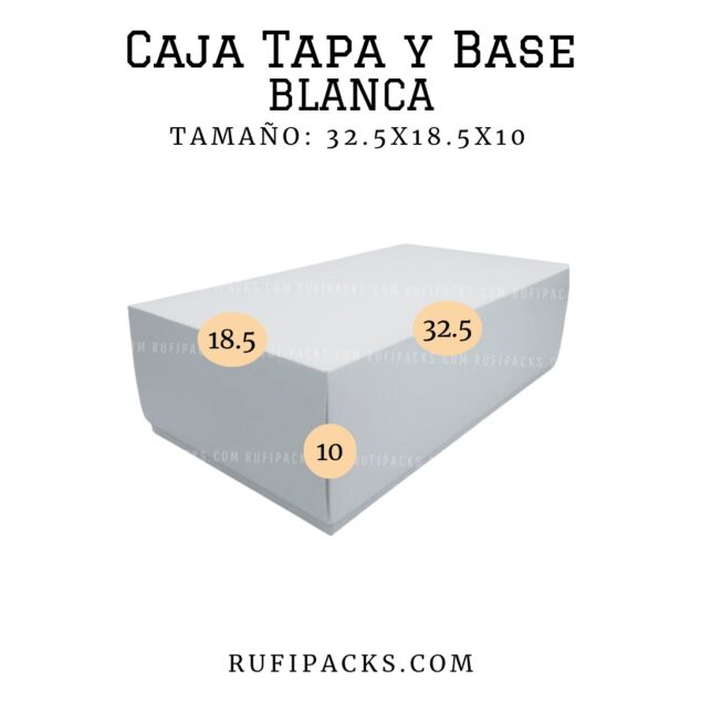 CAJA 32.5X18.5X10 TAPA Y BASE #14 BLANCO